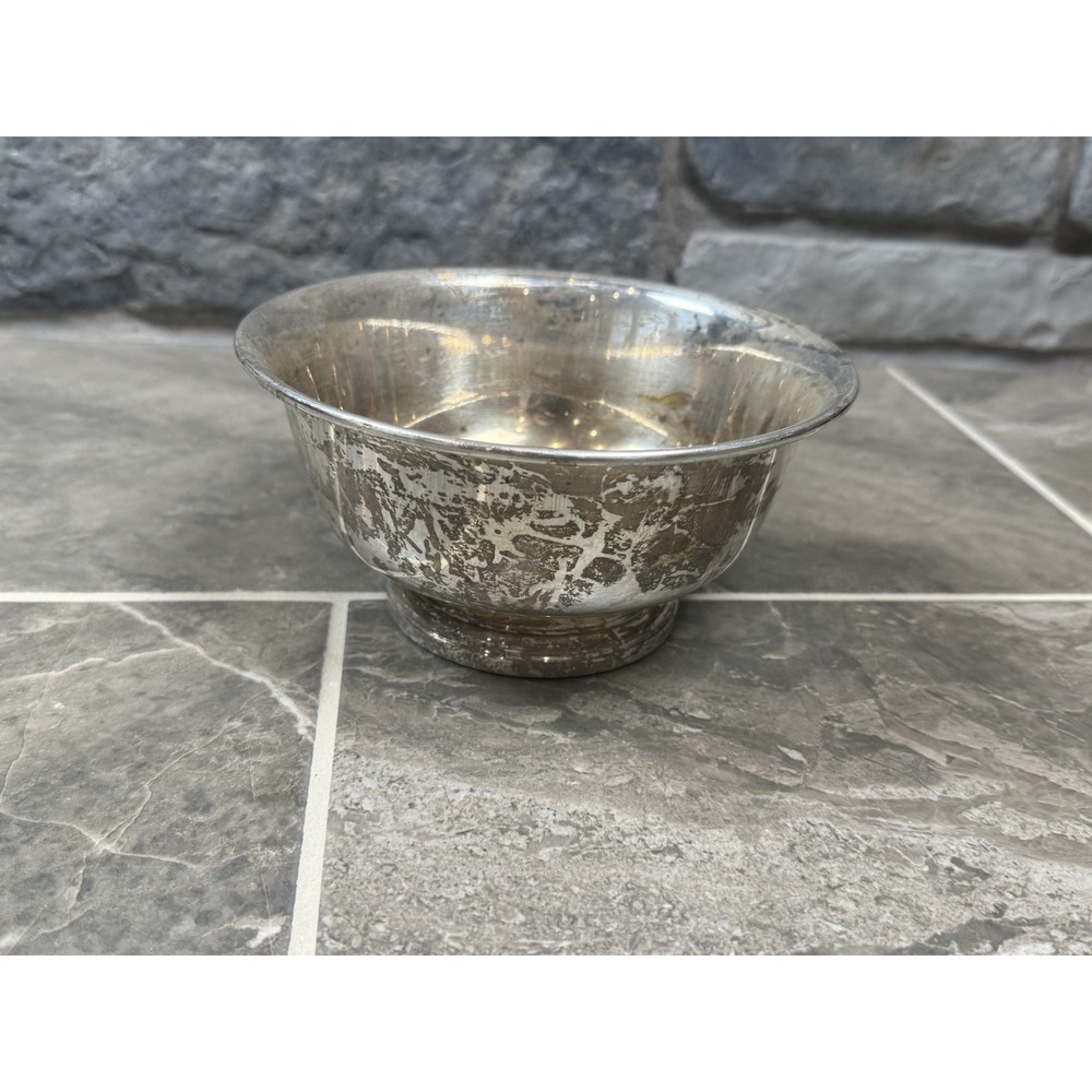 Vintage Art S. Co. Silver Plated Copper Bowl Pattern 57 Serving Dish Patina